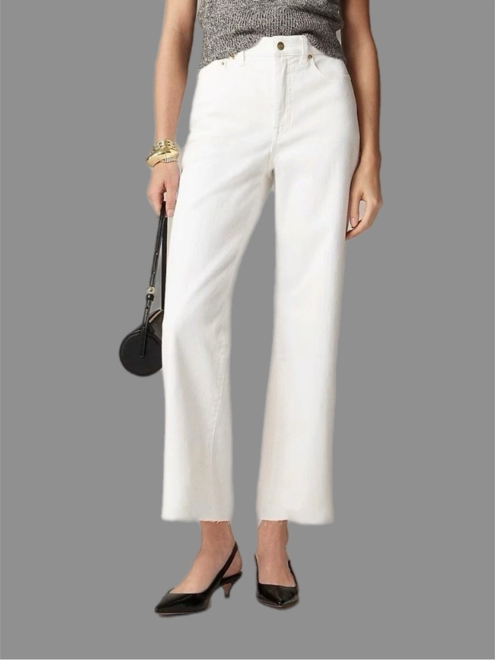 J Crew ‘96 Slim Wide White Jeans